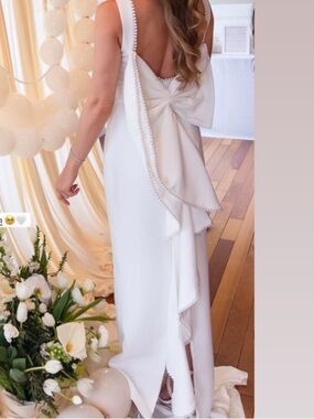 White dress with pearls